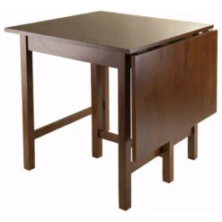 Winsome Lynden Drop Leaf Dining Table In Antique Walnut