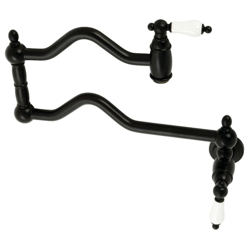 Kingston Brass KS2100PL Heritage Wall Mount Pot Filler, Matte Black 3 Kingston Brass KS2100PL Heritage Wall Mount Pot Filler, Matte Black