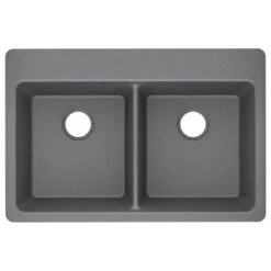 ELG3322GS0 Quartz Classic 33" X 22" Equal Double Bowl Drop-in Sink, Greystone -Whole House Kitchenware ac41bd670e6019e4 1375 w800 h800 b1 p0