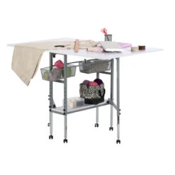 Hobby And Craft Height Adjustable Cutting Table With Drawers, White -Whole House Kitchenware ac61b31e0c01a200 2772 w800 h800 b1 p0