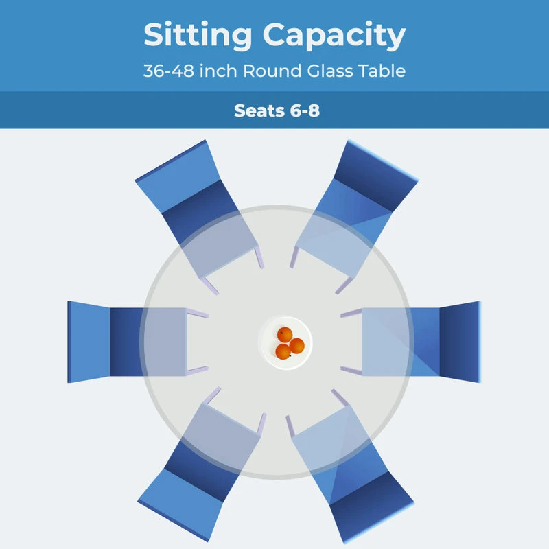 Patio Glass Table Top: 42” Round 1/4 Thick Flat Tempered With 2” Hole 7 Patio Glass Table Top: 42” Round 1/4 Thick Flat Tempered With 2” Hole - Image 5