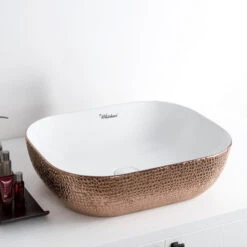 Whitehaus Bathroom Sink With White And Rose Gold Finish WH71302-F23 -Whole House Kitchenware aca1c74100b493e1 1951 w800 h800 b0 p0