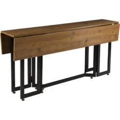 Driness Drop Leaf Console To Dining Table - Oak With Black