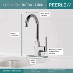 Delta Xander Single Handle Bar Faucet, Chrome, P1819LF -Whole House Kitchenware af711fa90cd1a9cc 3501 w800 h800 b0 p0