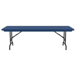 Correll 22-32" Adjustable Height Heavy Duty Blow-Molded Folding Table In Blue