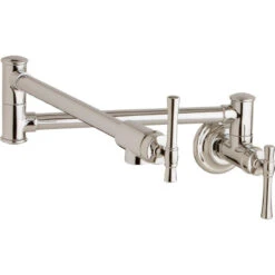 Elkay Explore Pot Filler Kitchen Faucet With Lever Handles, Polished Nickel