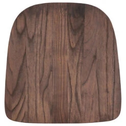 Rustic Walnut Wood Seat For Colorful Metal Chairs