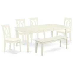 Atlin Designs 6-piece Wood Dining Set In Linen White