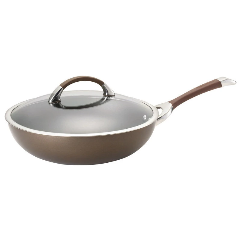 Symmetry Chocolate Hard-Anodized Nonstick 12" Covered Essential Pan 3 Symmetry Chocolate Hard-Anodized Nonstick 12" Covered Essential Pan