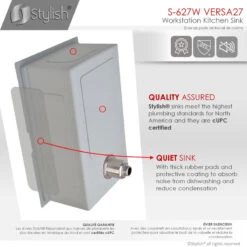 27 Inch Workstation Single Bowl Undermount 16 Gauge Stainless Steel Kitchen Sink -Whole House Kitchenware b28145450fffcc63 5556 w800 h800 b0 p0