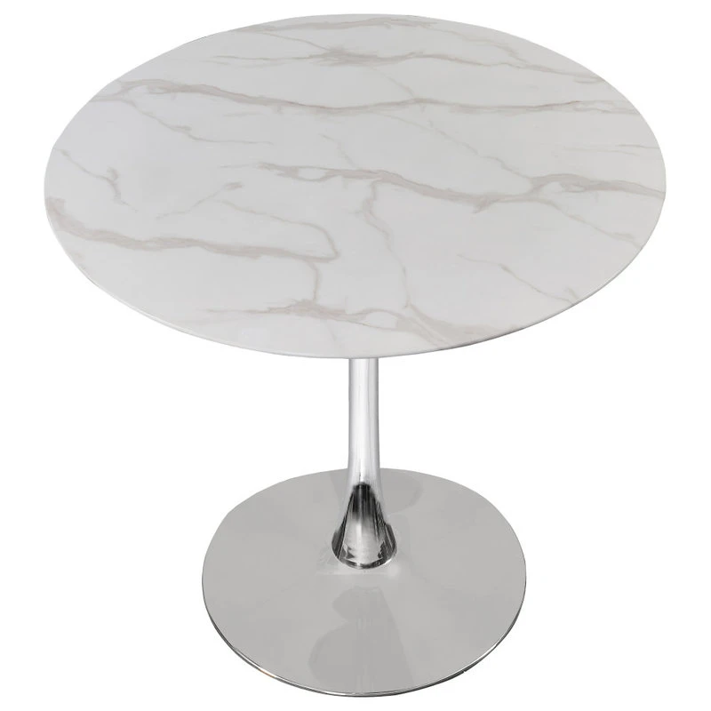 The Luna Dining Table, 36", Chrome, Midcentury, Round 4 The Luna Dining Table, 36", Chrome, Midcentury, Round - Image 2