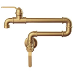 Kinzie Wall Mount Pot Filler Chrome, Brushed Bronze