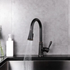 Single Handle High Arc Pull Out Kitchen Faucet In Oil Rubbed Bronze Finish -Whole House Kitchenware b58118e40f209c8e 0097 w800 h800 b0 p0