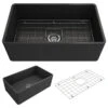 Classico Farmhouse Kitchen Sink With Grid And Strainer, 30", Matte Dark Gray 2 Classico Farmhouse Kitchen Sink With Grid And Strainer, 30", Matte Dark Gray -Whole House Kitchenware b6312de20abe6b20 7827 w800 h800 b1 p0