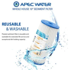 APEC 4.5" X 10" Reusable Pleated Sediment Filter For Big Blue System, 30 Micron 8 APEC 4.5" X 10" Reusable Pleated Sediment Filter For Big Blue System, 30 Micron -Whole House Kitchenware b691a27200ae73fa 7991 w800 h800 b1 p0