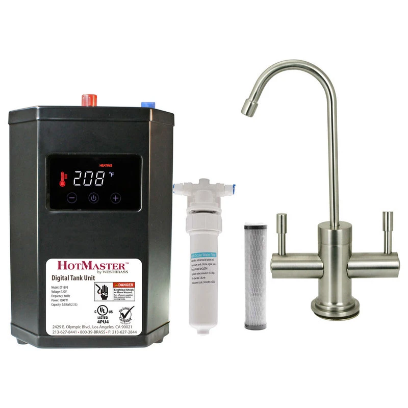Contemporary 10" Hot And Cold Water Dispenser With HotMaster DigiHot Digital, Stainless Steel 3 Contemporary 10" Hot And Cold Water Dispenser With HotMaster DigiHot Digital, Stainless Steel