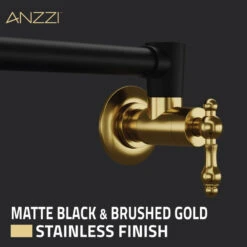 24" Wall Mounted Pot Filler With Dual Swivel, Matte Black And Brushed Gold -Whole House Kitchenware b8214c9802c8a82b 6603 w800 h800 b0 p0