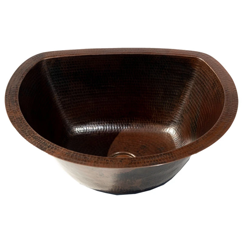 17" Oval Flat Back Copper Sink Handmade, Hand Made Copper, Hammered Copper 4 17" Oval Flat Back Copper Sink Handmade, Hand Made Copper, Hammered Copper - Image 2