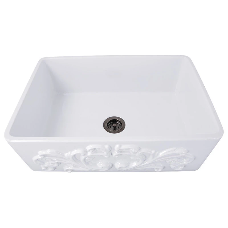 Nantucket Sinks 30-Inch Farmhouse Fireclay Sink With Filigree Apron 7 Nantucket Sinks 30-Inch Farmhouse Fireclay Sink With Filigree Apron - Image 5