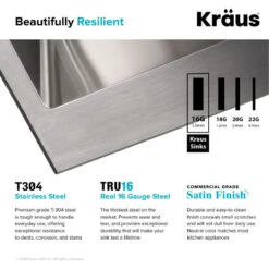 Kraus KHT301-18 Standart PRO 18" Drop In Single Basin Stainless - Stainless -Whole House Kitchenware b8a19bcb0fd2a53a 5193 w800 h800 b1 p0