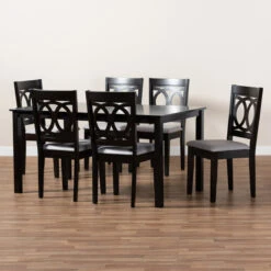 Lenoir Modern Grey Fabric Espresso Brown Finished Wood 7-Piece Dining Set -Whole House Kitchenware b9a13d090e9d2505 8052 w800 h800 b0 p0