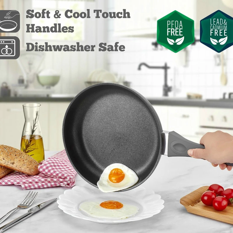 Saflon Titanium Nonstick Fry Pan, 4mm Forged Aluminum, PFOA Free, 11" 4 Saflon Titanium Nonstick Fry Pan, 4mm Forged Aluminum, PFOA Free, 11" - Image 2