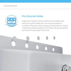 T848 Topmount Single Bowl Quartz Kitchen Sink, White, No Additional Accessories -Whole House Kitchenware ba51282a00428033 4939 w800 h800 b0 p0