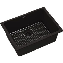 Elkay Quartz Classic 24-5/8" Undermount Sink Kit, Black 14 Elkay Quartz Classic 24-5/8" Undermount Sink Kit, Black -Whole House Kitchenware bc71f9230eea2ad5 1683 w800 h800 b1 p0
