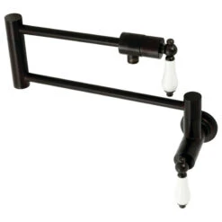 Kingston Brass KS4105PL Metropolitan Wall Mount Pot Filler, Oil Rubbed Bronze