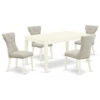 East West Furniture Capri 5-piece Wood Dining Set In Linen White/Doeskin -Whole House Kitchenware bcf1174e024fbf1b 6824 w800 h800 b1 p0