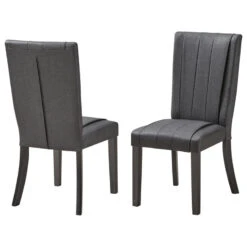 Voight 6 Piece Pedestal Dining Set, Gray Wood And Vinyl, Table, Table, 4 Chairs -Whole House Kitchenware bdc1cedf00d5902a 8483 w800 h800 b1 p0