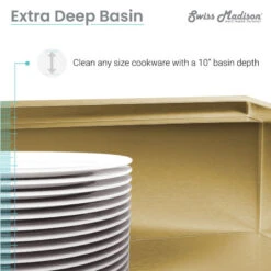 Tourner 32x19 Stainless Steel, Single Basin, Undermount Kitchen Sink, Gold -Whole House Kitchenware bef14d6401018e6f 1457 w800 h800 b0 p0