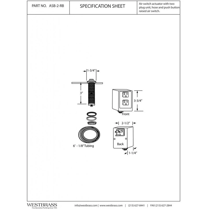 Raised Button Disposal Air Switch And Dual Outlet Control Box, Polished Chrome 4 Raised Button Disposal Air Switch And Dual Outlet Control Box, Polished Chrome - Image 2