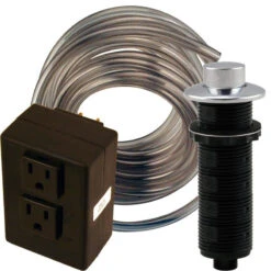 Raised Button Disposal Air Switch And Dual Outlet Control Box, Polished Chrome