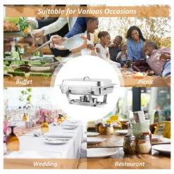 2 Packs Chafing Dish 9 Quart Stainless Rectangular Chafer Full Size Buffet -Whole House Kitchenware c0c155c3004adffa 8966 w800 h800 b1 p0