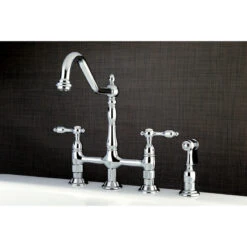 Kingston Brass Bridge Kitchen Faucet With Brass Sprayer, Polished Chrome -Whole House Kitchenware c1319c3c0bd8cf99 0292 w800 h800 b0 p0