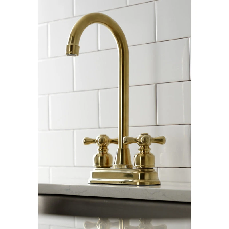 Kingston Brass KB497AXSB 4" Bar Faucet, Brushed Brass 4 Kingston Brass KB497AXSB 4" Bar Faucet, Brushed Brass - Image 2