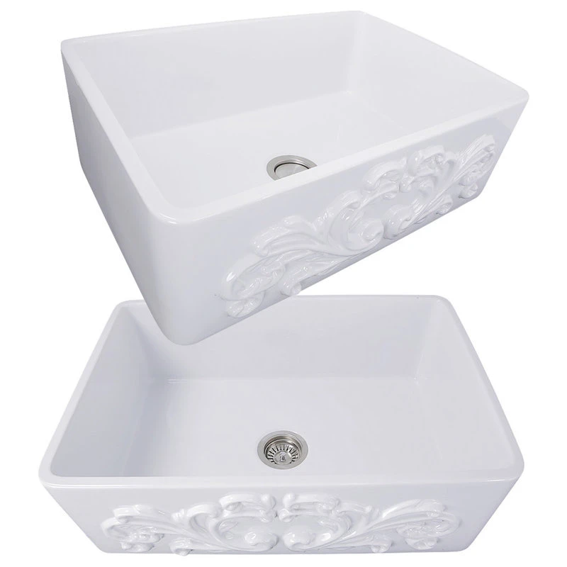 Nantucket Sinks 30-Inch Farmhouse Fireclay Sink With Filigree Apron 4 Nantucket Sinks 30-Inch Farmhouse Fireclay Sink With Filigree Apron - Image 2
