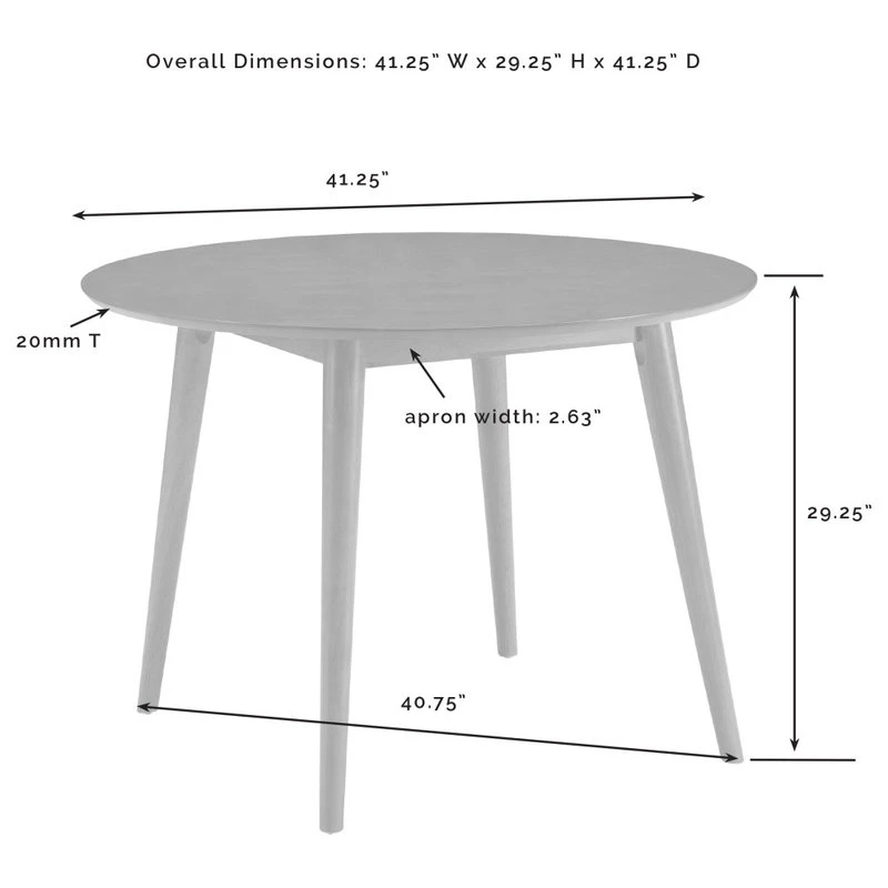 Crosley Landon Round Dining Table Acorn 6 Crosley Landon Round Dining Table Acorn - Image 4