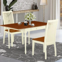 East West Furniture Monza Wood 3-Piece Modern Dining Table Set MZIP3-WHI-W -Whole House Kitchenware c3018d4100c23d31 3508 w800 h800 b0 p0