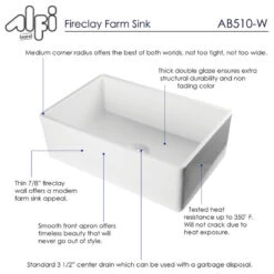 Alfi Brand White 30" Contemporary Smooth Apron Fireclay Farmhouse Kitchen Sink 17 Alfi Brand White 30" Contemporary Smooth Apron Fireclay Farmhouse Kitchen Sink -Whole House Kitchenware c3111178005a47a0 6517 w800 h800 b1 p0