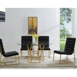 Luna 54" Round Dining Table, Gold -Whole House Kitchenware c35124c00d0d2e2e 6110 w800 h800 b0 p0