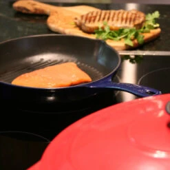 Chasseur 10" Round French Enameled Cast Iron Grill Pan, Red 9 Chasseur 10" Round French Enameled Cast Iron Grill Pan, Red -Whole House Kitchenware c3c1b1d60ba4fa6d 8676 w800 h800 b0 p0