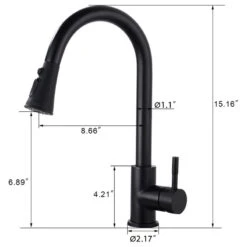 Pull Down Single Handle Kitchen Faucet, Matte Black 11 Pull Down Single Handle Kitchen Faucet, Matte Black -Whole House Kitchenware c41132210f8a5d4e 0374 w800 h800 b1 p0