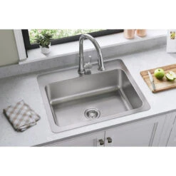 DSESR127221 Dayton Stainless Steel 27" X 22" X 8", Dual Mount Sink, 1 Hole