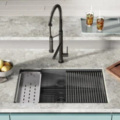 Tourner 32x19 Stainless Steel, Single Basin, Undermount Kitchen Sink, Black -Whole House Kitchenware c59168bf025eb3f8 4791 w800 h800 b0 p0