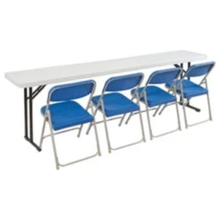 Marvelous Steel Frame 72-inch Rectangular Gray Plastic Top Folding Table