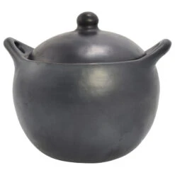 Ancient Cookware, Rounded Chamba Clay Soup Pot, 11x12x10.5