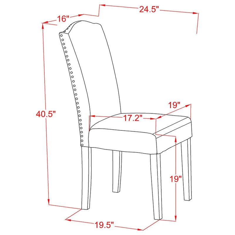 East West Furniture Hartland Wood 3-Piece Parson Dining Set HLEN3-LWH-06 7 East West Furniture Hartland Wood 3-Piece Parson Dining Set HLEN3-LWH-06 - Image 5