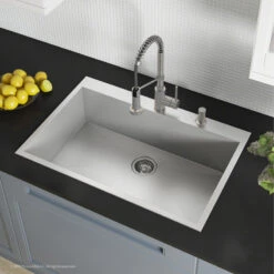 Pax Zero-Radius 33" Drop-In Topmount Stainless Steel 1-Bowl Kitchen Sink -Whole House Kitchenware c711d63b00e5e81d 3163 w800 h800 b0 p0
